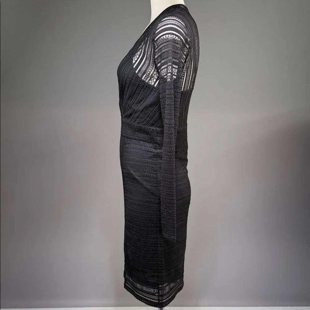 BCBGMaxAzria Black Long Sleeve Lace Dress (rack9)
